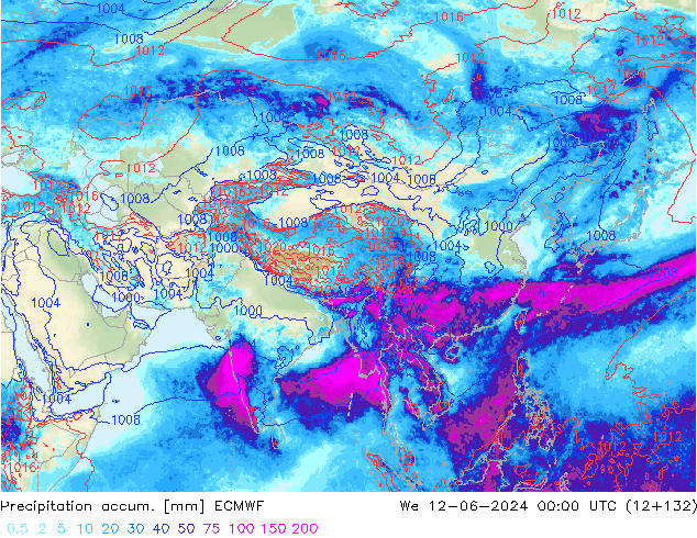 Precipitation accum. ECMWF Qua 12.06.2024 00 UTC