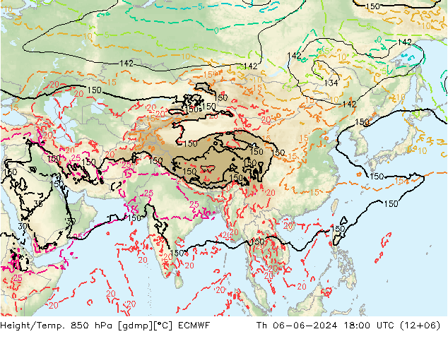 Z500/Rain (+SLP)/Z850 ECMWF gio 06.06.2024 18 UTC