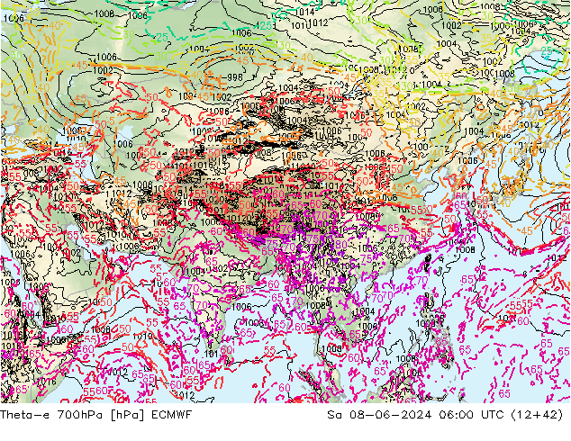 Theta-e 700hPa ECMWF Cts 08.06.2024 06 UTC
