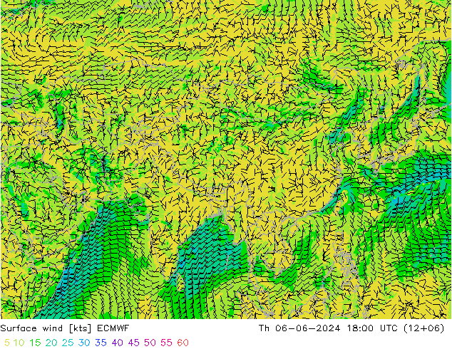 Wind 10 m ECMWF do 06.06.2024 18 UTC