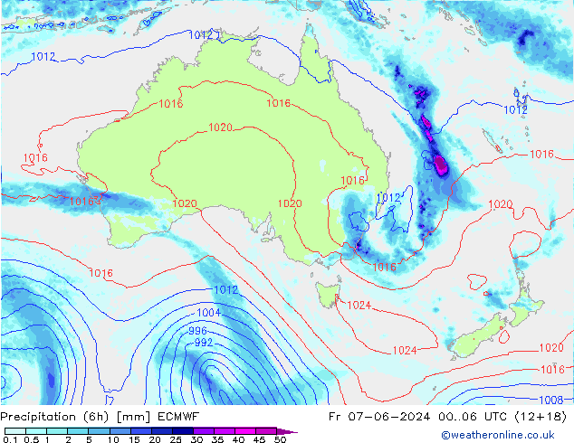 Z500/Rain (+SLP)/Z850 ECMWF Fr 07.06.2024 06 UTC