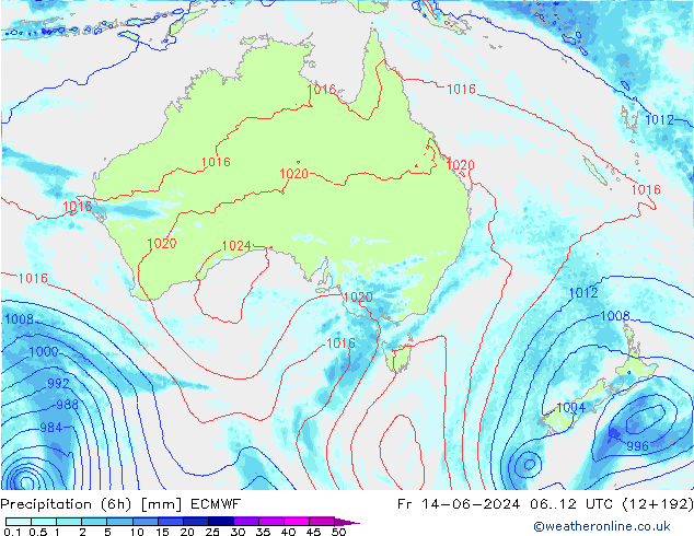 Z500/Rain (+SLP)/Z850 ECMWF ven 14.06.2024 12 UTC