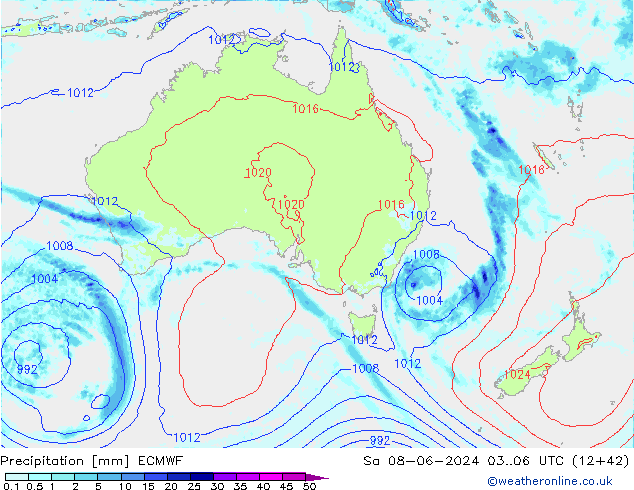 Precipitazione ECMWF sab 08.06.2024 06 UTC