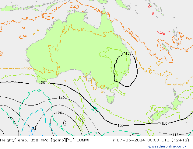 Z500/Rain (+SLP)/Z850 ECMWF Pá 07.06.2024 00 UTC