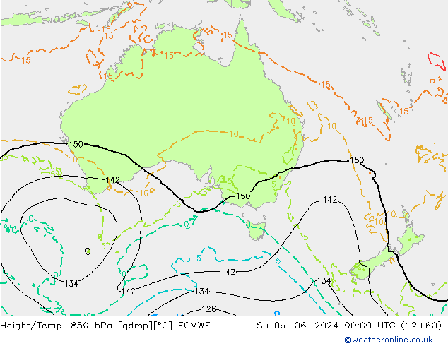 Z500/Regen(+SLP)/Z850 ECMWF zo 09.06.2024 00 UTC