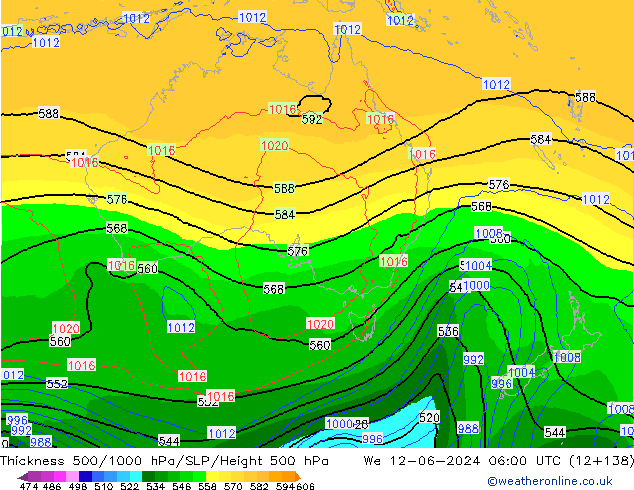 Thck 500-1000hPa ECMWF We 12.06.2024 06 UTC