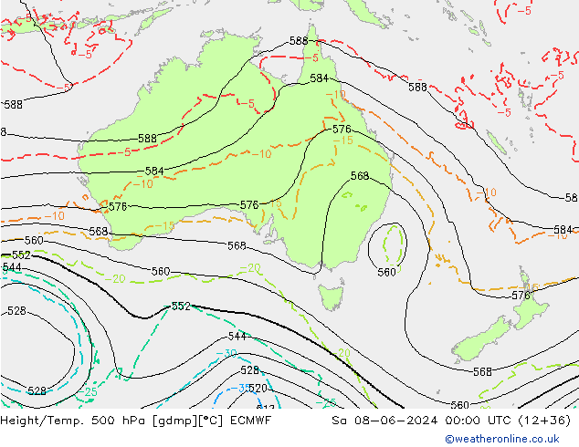 Z500/Rain (+SLP)/Z850 ECMWF Sa 08.06.2024 00 UTC