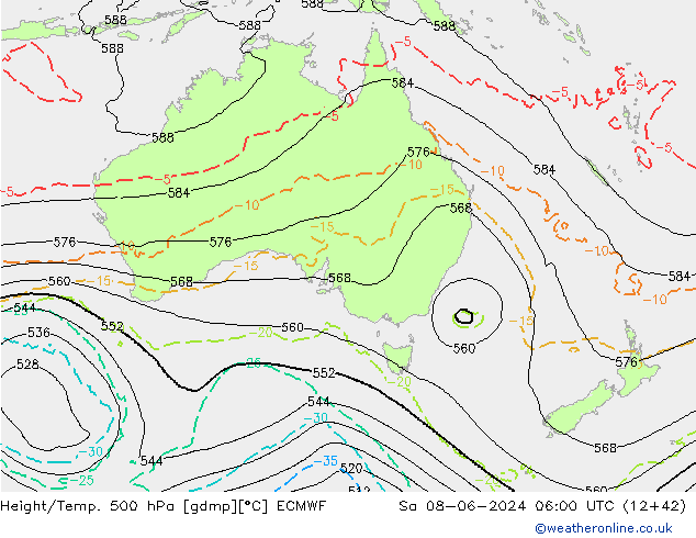 Z500/Rain (+SLP)/Z850 ECMWF sab 08.06.2024 06 UTC