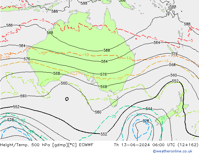 Z500/Rain (+SLP)/Z850 ECMWF ��� 13.06.2024 06 UTC