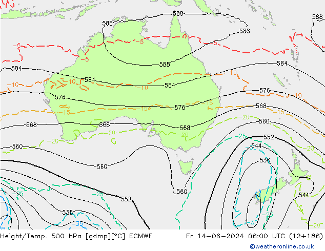 Z500/Rain (+SLP)/Z850 ECMWF ven 14.06.2024 06 UTC