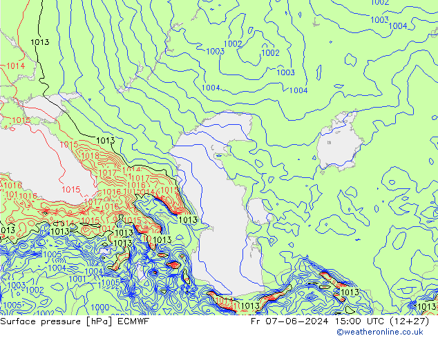 Yer basıncı ECMWF Cu 07.06.2024 15 UTC