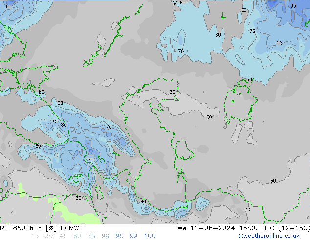 RV 850 hPa ECMWF wo 12.06.2024 18 UTC