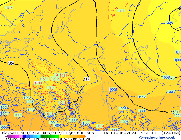 Thck 500-1000hPa ECMWF  13.06.2024 12 UTC