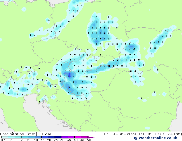 Precipitation ECMWF Fr 14.06.2024 06 UTC