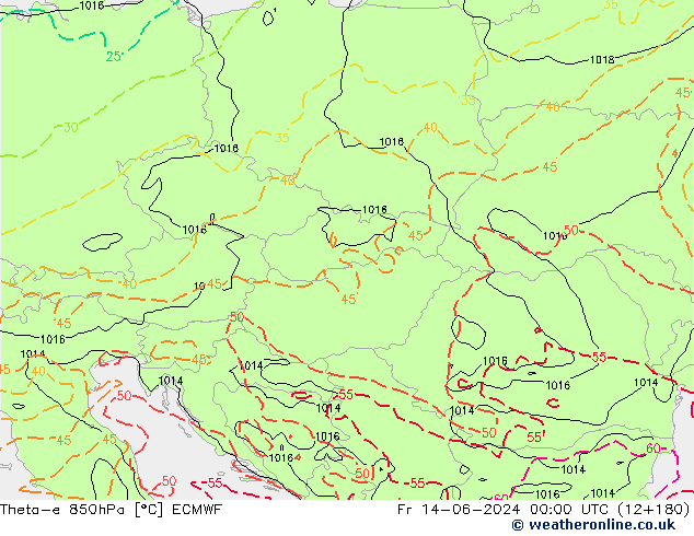 Theta-e 850hPa ECMWF  14.06.2024 00 UTC