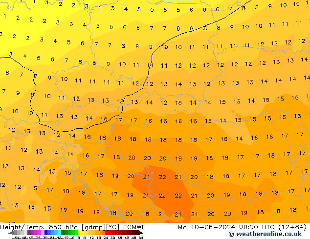 Z500/Rain (+SLP)/Z850 ECMWF Po 10.06.2024 00 UTC