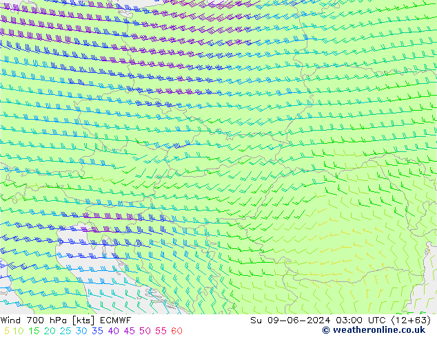 Vent 700 hPa ECMWF dim 09.06.2024 03 UTC