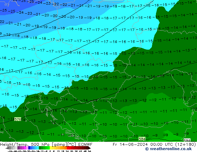 Z500/Regen(+SLP)/Z850 ECMWF vr 14.06.2024 00 UTC