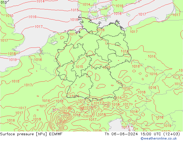 Bodendruck ECMWF Do 06.06.2024 15 UTC