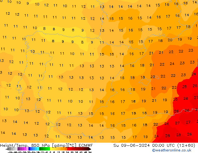 Z500/Rain (+SLP)/Z850 ECMWF Su 09.06.2024 00 UTC