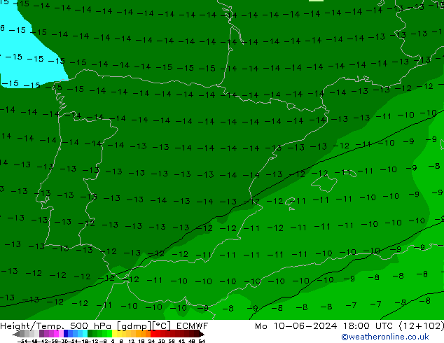 Z500/Rain (+SLP)/Z850 ECMWF ��� 10.06.2024 18 UTC