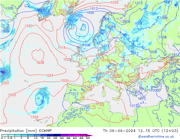 Niederschlag ECMWF Do 06.06.2024 15 UTC