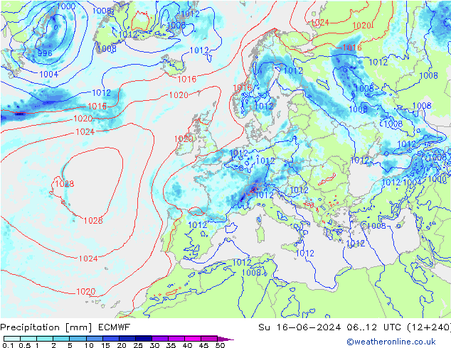 Neerslag ECMWF zo 16.06.2024 12 UTC