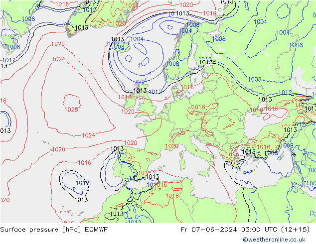 Surface pressure ECMWF Fr 07.06.2024 03 UTC