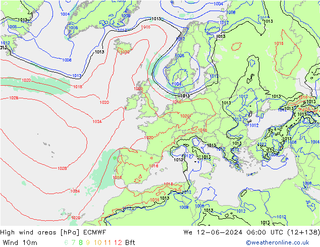 Windvelden ECMWF wo 12.06.2024 06 UTC