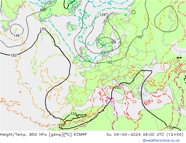 Height/Temp. 850 hPa ECMWF  09.06.2024 06 UTC