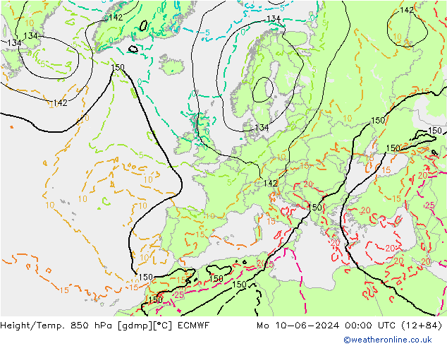 Z500/Rain (+SLP)/Z850 ECMWF Mo 10.06.2024 00 UTC