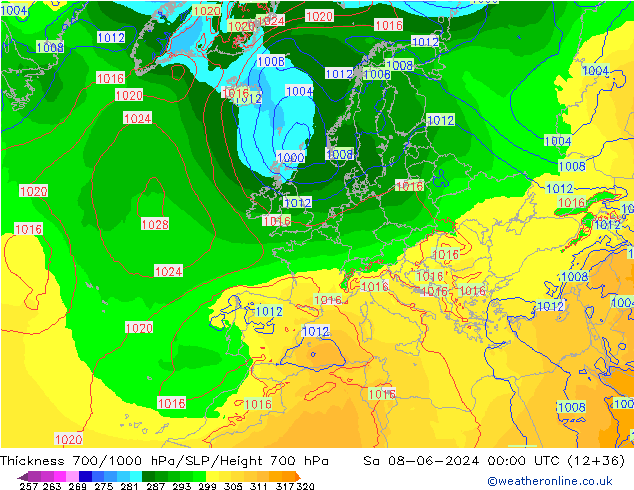 Thck 700-1000 hPa ECMWF Sa 08.06.2024 00 UTC