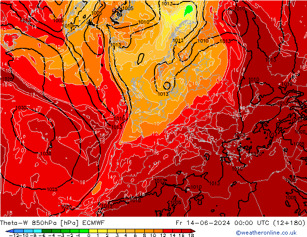 Theta-W 850hPa ECMWF Fr 14.06.2024 00 UTC