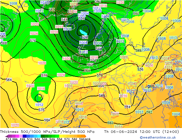 Thck 500-1000hPa ECMWF Th 06.06.2024 12 UTC