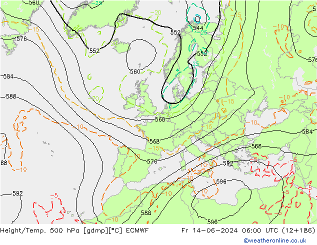 Z500/Rain (+SLP)/Z850 ECMWF pt. 14.06.2024 06 UTC