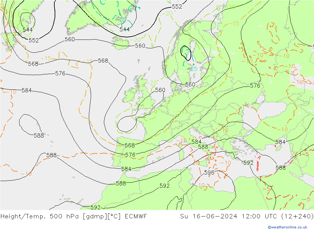 Géop./Temp. 500 hPa ECMWF dim 16.06.2024 12 UTC