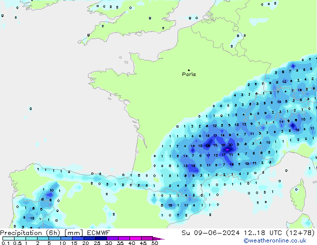 Z500/Rain (+SLP)/Z850 ECMWF  09.06.2024 18 UTC