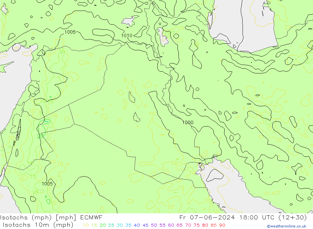 Isotachs (mph) ECMWF  07.06.2024 18 UTC