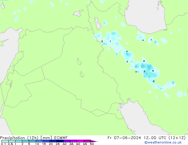 осадки (12h) ECMWF пт 07.06.2024 00 UTC