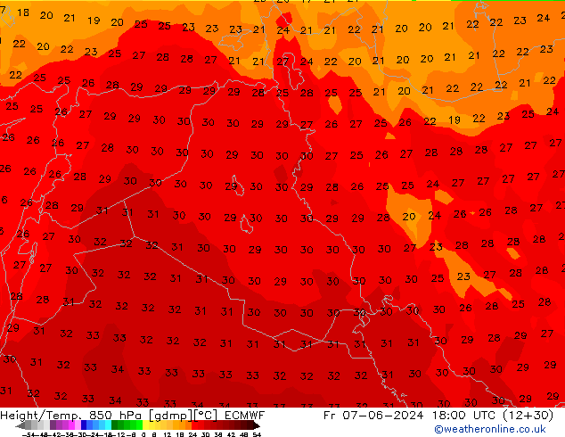 Z500/Rain (+SLP)/Z850 ECMWF Fr 07.06.2024 18 UTC