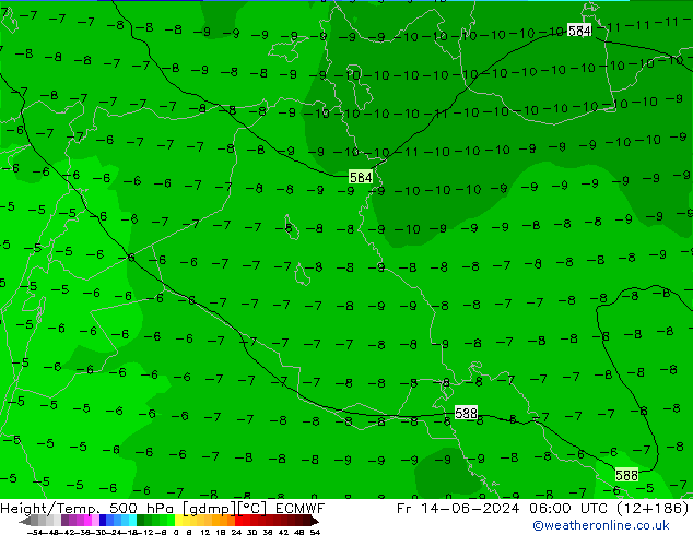 Z500/Regen(+SLP)/Z850 ECMWF vr 14.06.2024 06 UTC