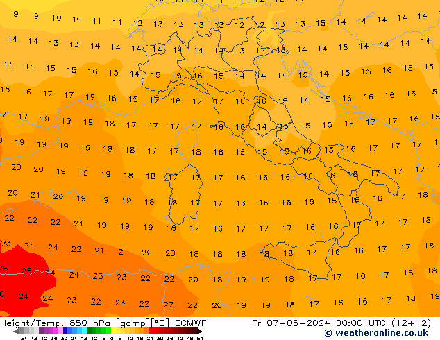 Z500/Rain (+SLP)/Z850 ECMWF Pá 07.06.2024 00 UTC