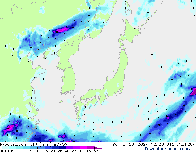 Z500/Yağmur (+YB)/Z850 ECMWF Cts 15.06.2024 00 UTC