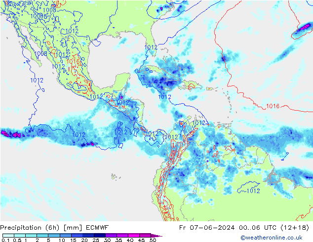 Z500/Rain (+SLP)/Z850 ECMWF Sex 07.06.2024 06 UTC