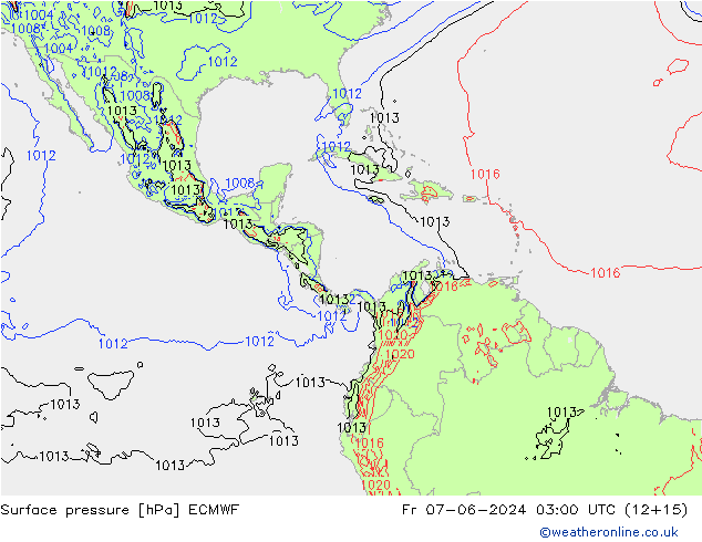 Yer basıncı ECMWF Cu 07.06.2024 03 UTC