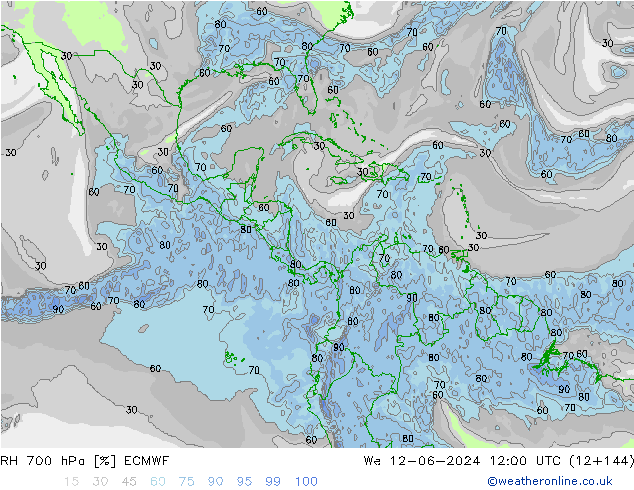 RH 700 hPa ECMWF We 12.06.2024 12 UTC