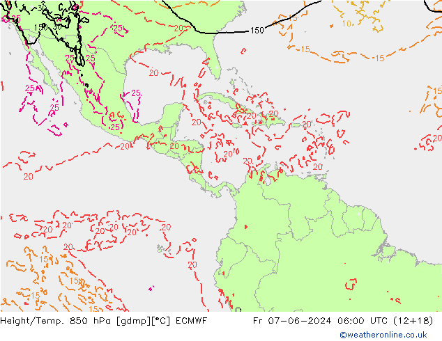 Z500/Rain (+SLP)/Z850 ECMWF Sex 07.06.2024 06 UTC