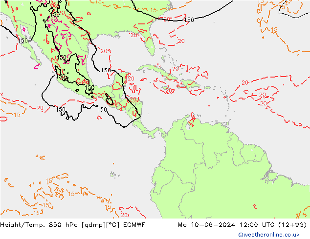 Z500/Regen(+SLP)/Z850 ECMWF ma 10.06.2024 12 UTC