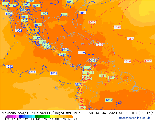 Thck 850-1000 hPa ECMWF dom 09.06.2024 00 UTC