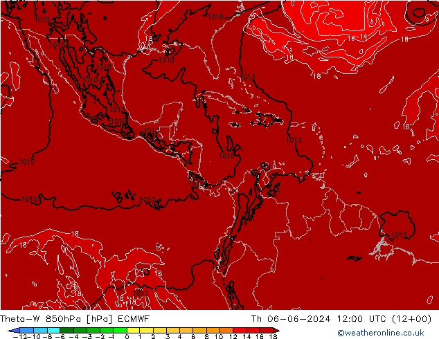 Theta-W 850hPa ECMWF jeu 06.06.2024 12 UTC